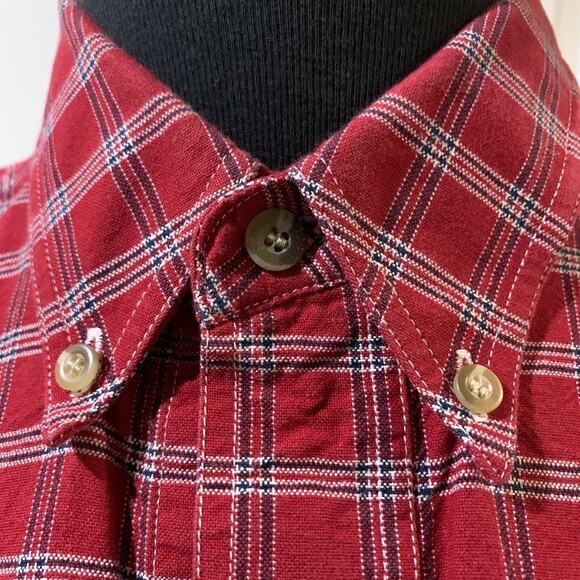 Roper Western Men’s Size Medium Long Sleeve Button up Red/Blue/White Shirt - Picture 2 of 5